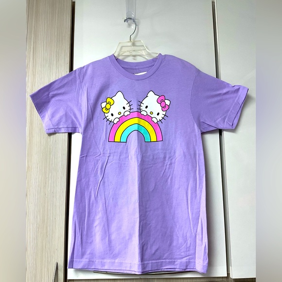 Hello Kitty rainbow Sanrio purple cotton T-shirt, Bioworld - Picture 4 of 8